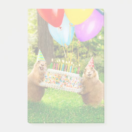 Post-it® Fête d'anniversaire de chien de prairie (Devant)