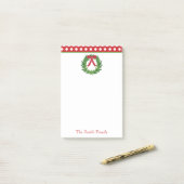 Post-it® Fête de la couronne de Noël personnalisée (Sur un bureau)