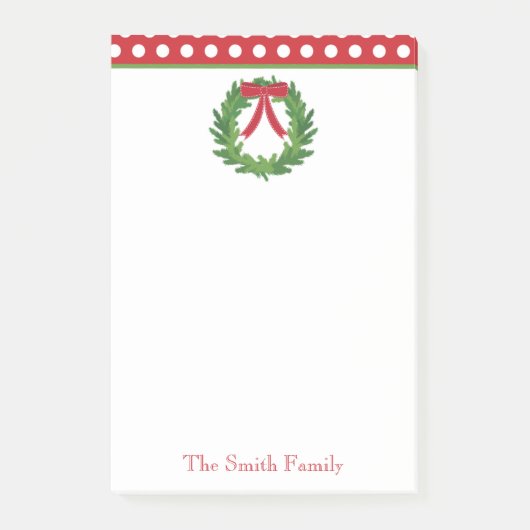 Post-it® Fête de la couronne de Noël personnalisée (Devant)
