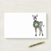 Post-it® Fête de Noël Zebra, vert rouge Holly couronne (Sur un bureau)