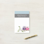 Post-it® Fête des mariées avec le Couple d'hibou sur la bra (Sur un bureau)