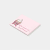 Post-it® Fête des mariées Mariage rose Cupcake Cake Post (Incliné)