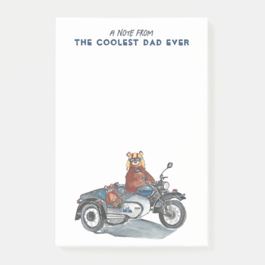 Post-it® Fête des pères moto plus froid papa jamais (Devant)