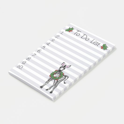 Post-it® Fêtes Noël Zebra To do list (Incliné)