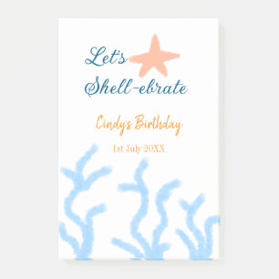 Post-it® Fêtons sous la mer bleu anniversaire
