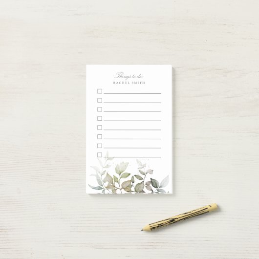 Post-it® Feuillage aquarelle à faire (Sur un bureau)