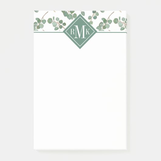 Post-it® Feuillage d'arbre de dollar en argent d'eucalyptus (Devant)