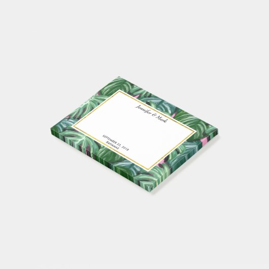 Post-it® Feuillage Feuille tropical vert & vert (Incliné)