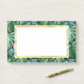 Post-it® Feuillage Feuille tropical vert & vert (Sur un bureau)