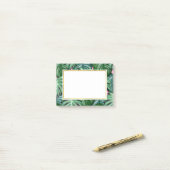 Post-it® Feuillage Feuille tropical vert & vert (Sur un bureau)