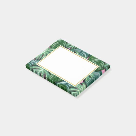 Post-it® Feuillage Feuille tropical vert & vert (Incliné)