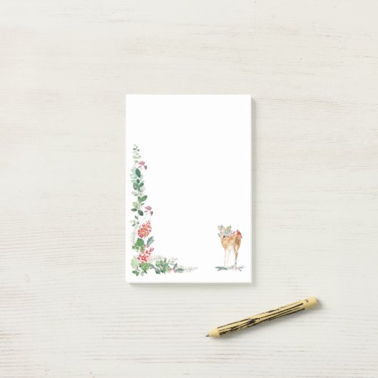 Post-it® Feuillage vert Foliage Rouge Berry Fawn (Sur un bureau)