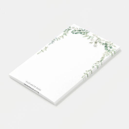 Post-it® feuillage vert nom personnalisé (Incliné)