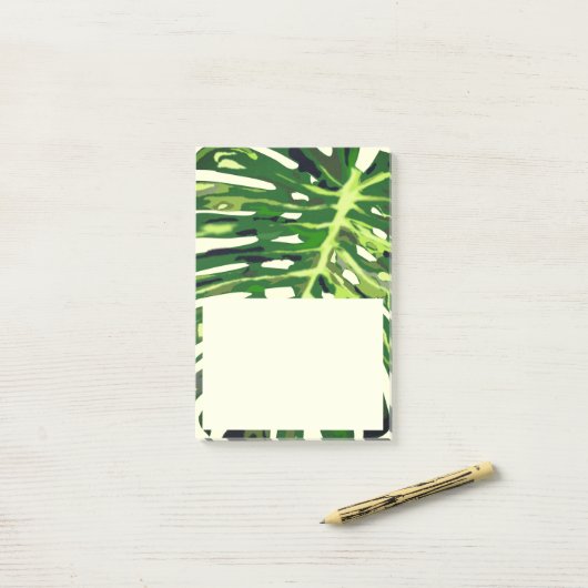Post-it® Feuille de monstère tropicale (Sur un bureau)