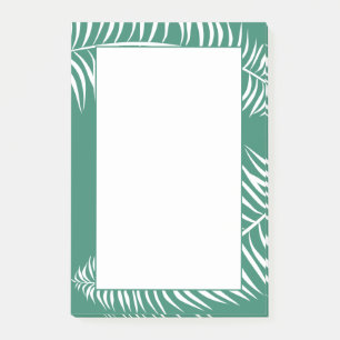 Post-it® Feuille de palme tropicale verte et blanche