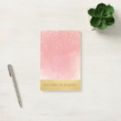 Post-it® Feuille d'or rose personnalisée de Faux (Bureau)