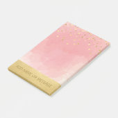 Post-it® Feuille d'or rose personnalisée de Faux (Incliné)