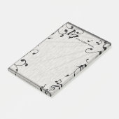 Post-it® Feuille gris et noir Mariage de bois (Incliné)