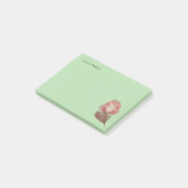 Post-it® Feuilles aquarelle et caractère fille arbre (Incliné)