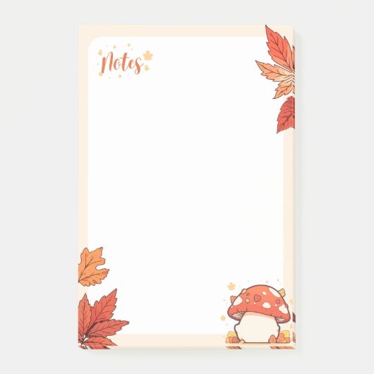 Post-it® Feuilles automnales Champignon d'automne Notes pos (Devant)