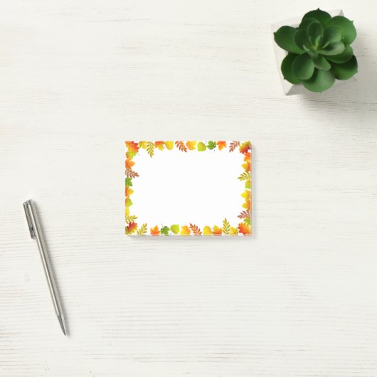 Post-it® Feuilles automnales en blanc (Bureau)
