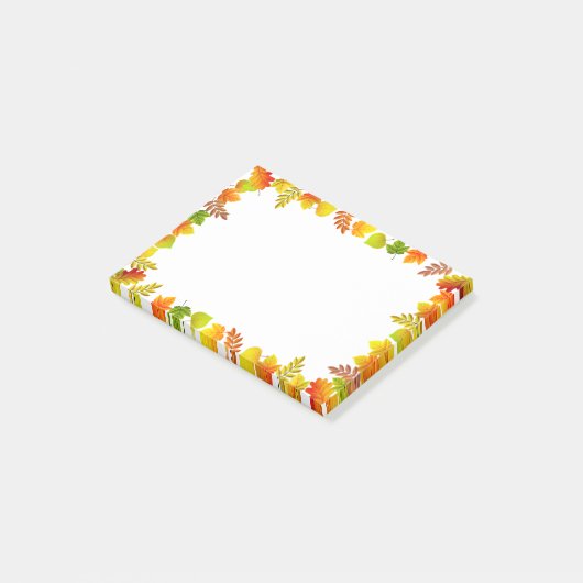 Post-it® Feuilles automnales en blanc (Incliné)