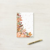 Post-it® Feuilles d'automne et Citrouille (Sur un bureau)