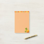 Post-it® Feuilles d'automne et Citrouille sur Orange (Sur un bureau)