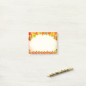 Post-it® Feuilles d'automne et citrouilles sur parchemin (Sur un bureau)
