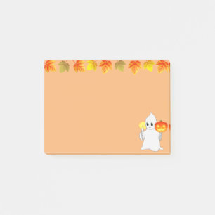 Post-it® Feuilles d'automne, fantôme, citrouille et bougie 