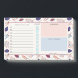Post-it® Feuilles d'automne - Organisateur quotidien - Nom<br><div class="desc">Bloc-notes pratique et joli post-it avec une liste de choses à faire et de l'espace pour écrire des notes et votre planification quotidienne et garder une trace de votre apport quotidien en eau. Un motif de feuilles d'automne,  de baies et de brindilles en orange,  bleu et bordeaux.</div>