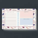 Post-it® Feuilles d'automne - Organisateur quotidien - Nom<br><div class="desc">Bloc-notes pratique et joli post-it avec une liste de choses à faire et de l'espace pour écrire des notes et votre planification quotidienne et garder une trace de votre apport quotidien en eau. Un motif de feuilles d'automne,  de baies et de brindilles en orange,  bleu et bordeaux.</div>