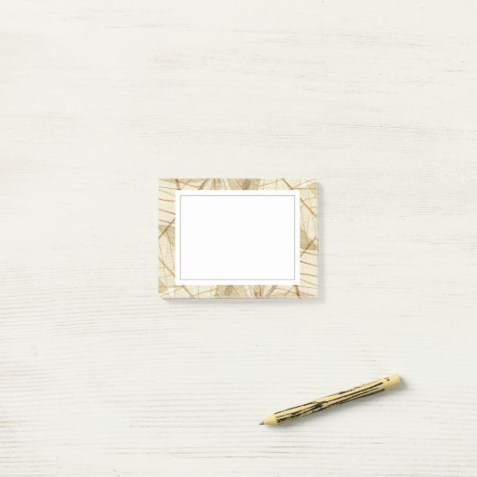 Post-it® Feuilles de dentelle de crème pâle rustique (Sur un bureau)