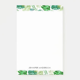 Post-it® Feuilles de la Monstera blanche de la jungle tropi
