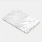 Post-it® Feuilles de palme d'argent monogramme élégant (Incliné)