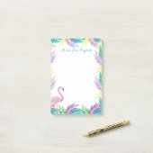 Post-it® Feuilles de palmier flamants roses (Sur un bureau)