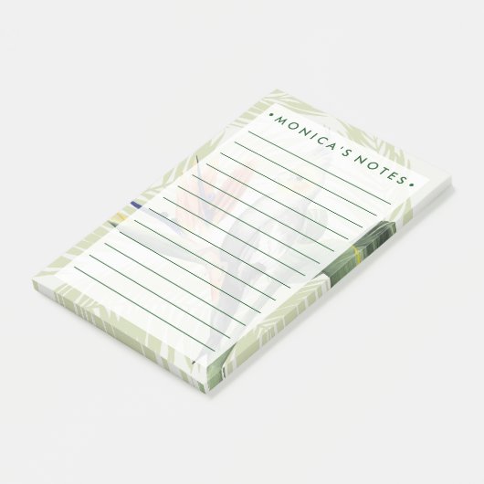 Post-it® Feuilles de palmiers à oiseaux noirs (Incliné)