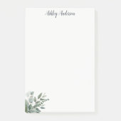 Post-it® Feuilles d'eucalyptus gris-vert tropical aquarelle (Devant)