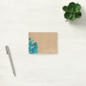Post-it® Feuilles d'eucalyptus Monogramme Nom Rustique (Bureau)
