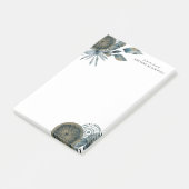 Post-it® Feuilles D'Or Bleu Géométrique Turquoise Du Bureau (Incliné)