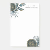 Post-it® Feuilles D'Or Bleu Géométrique Turquoise Du Bureau (Devant)