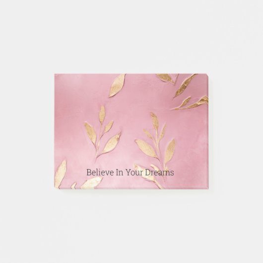 Post-it® Feuilles en or rose Glam (Devant)