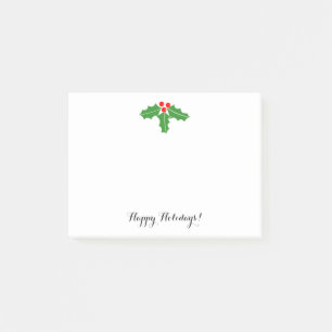 Post-it® Feuilles et baies de houx de Noël Vacances
