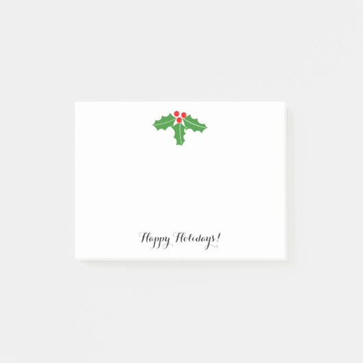 Post-it® Feuilles et baies de houx de Noël Vacances (Devant)