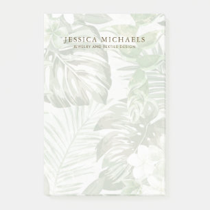 Post-it® Feuilles modernes de palmier blanc et vert