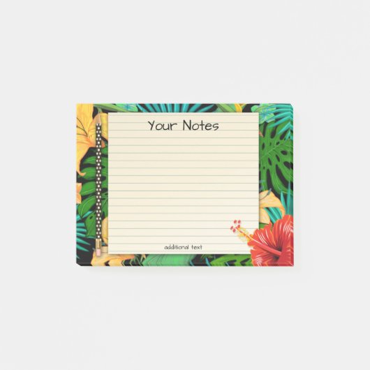 Post-it® Feuilles tropicaux pochette florale Notes (Devant)
