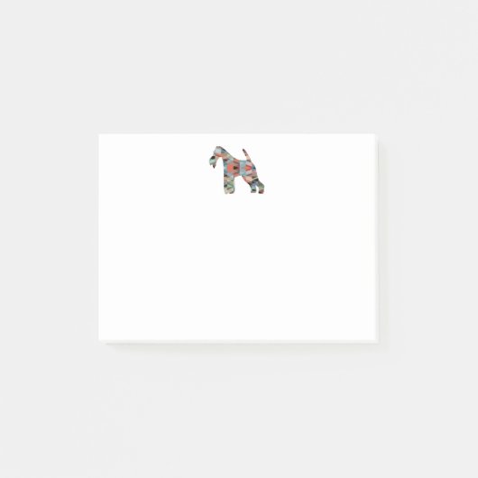 Post-it® Fil Fox Terrier Chien race Geo Silhouette Plaid (Devant)