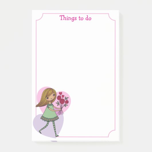 Post-it® Fille aux fleurs (Devant)