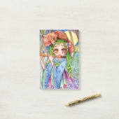 Post-it® Fille avec Renard dormant (Sur un bureau)