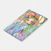 Post-it® Fille avec Renard dormant (Incliné)